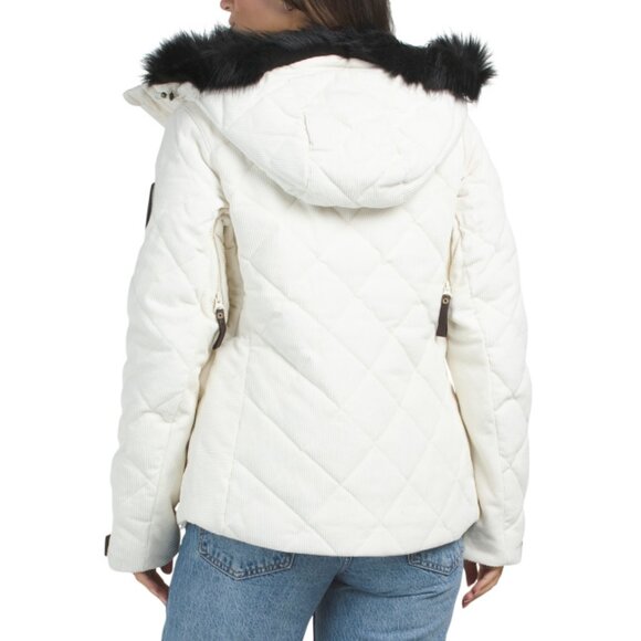 ALPS & METERS Ivory Lux Corduroy Quilted Sterling Jacket - Picture 2 of 2